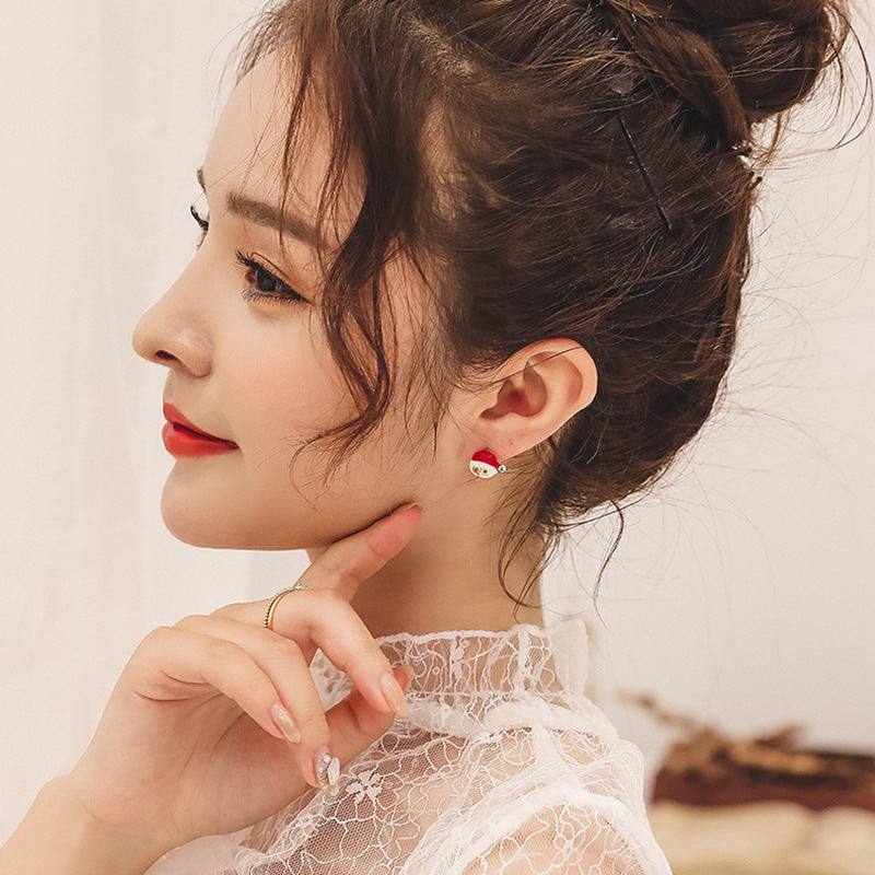 Christmas asymmetric earrings