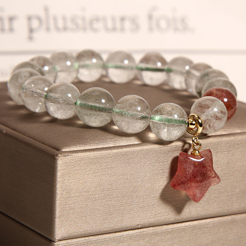 Natural seaweed crystal star pendant bracelet
