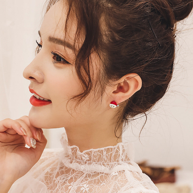 Christmas asymmetric earrings