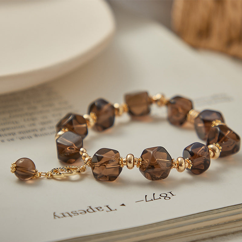 Charm • Natural Brown Crystal Bracelet