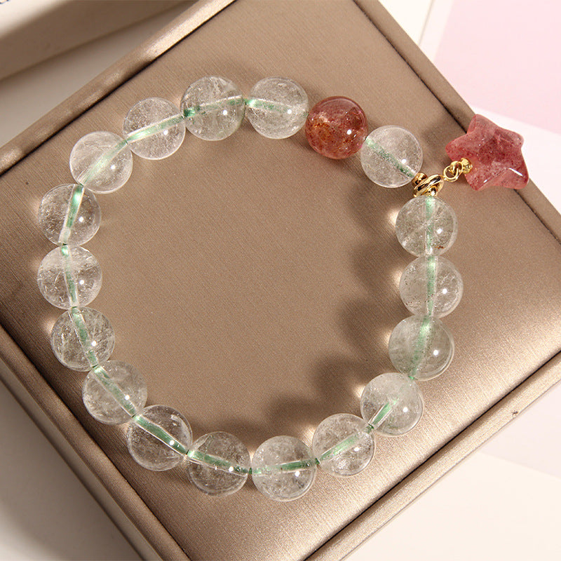 Natural seaweed crystal star pendant bracelet