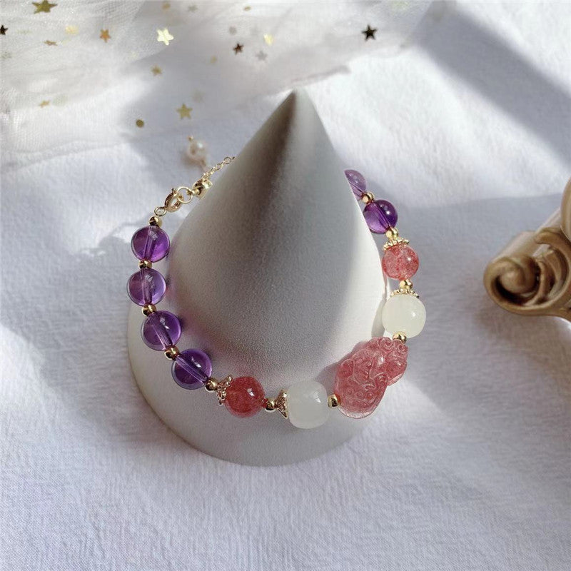PiYao • Amethyst & Strawberry Crystal Bracelet