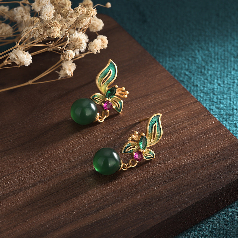 Enamel country style earrings