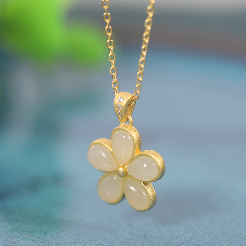 Five Leaf Flower • Jadeite Jade Necklace