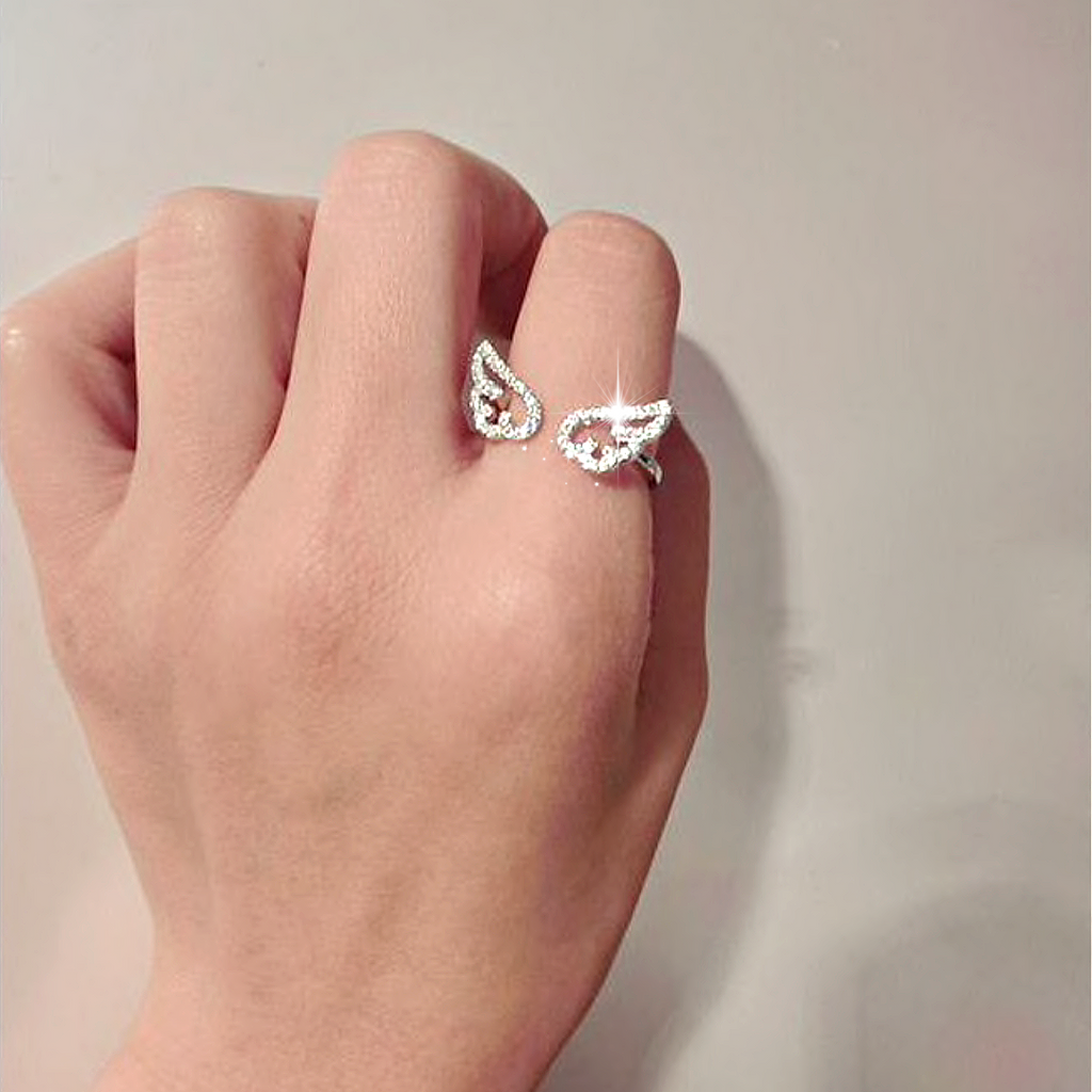 Angel Wing Crystal Ring